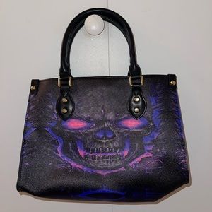 Ghost Skull Print Shoulder Bag